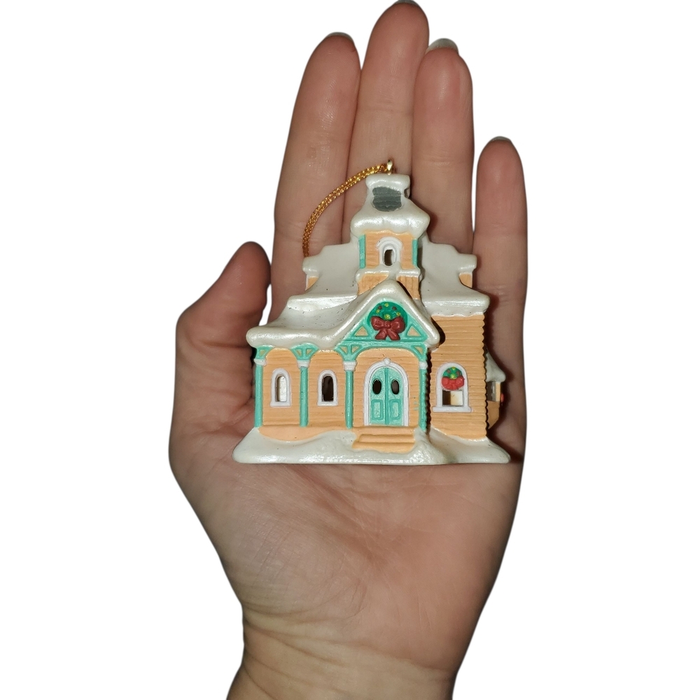 Vintage Avon Snow Frost Falls House Ornament